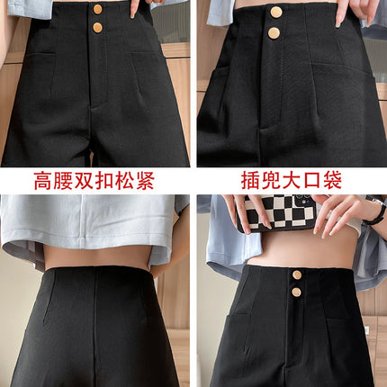 Pocket Mobile Phone Summer Korean Style New Fashion Outer Wear High Waist A- line Leggings Casual Slimming Suit Shorts
