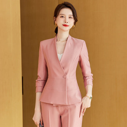 Fashionable professional women's dress elegant goddess style suit spring and autumn suit beauty salon front desk work uniform high-end