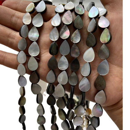 Seawater Shell Black Shell 10*14/9*13MM Drop-shaped Straight Hole Shell DIY Necklace Bracelet Jewelry Accessories