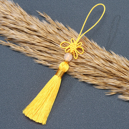 Tassel Spike Chinese Knot Mini Pendant Nylon Jade Line Vertical Ice Silk Constant DIY Sachet Folding Fan Hanging