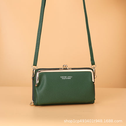 Factory wholesale horizontal women's shoulder small messenger bag Korean style large capacity mini bag multi-purpose wallet card bag