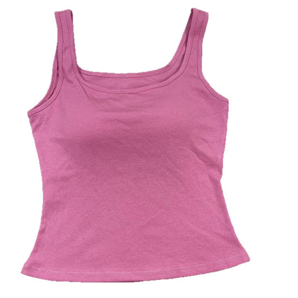 American Multi-color Camisole Women's Stretch Slim Inner Base Top Outer Wear Beautiful Back with Chest Pad