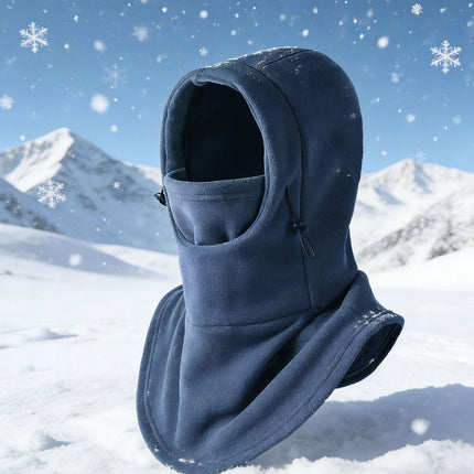 Double-Button Warm Windproof Face Mask Winter Cold-Proof and Frost-Proof Headgear Face Protection Skiing Cycling Neck Warmer Fleece-Lined Thickened for Warmth