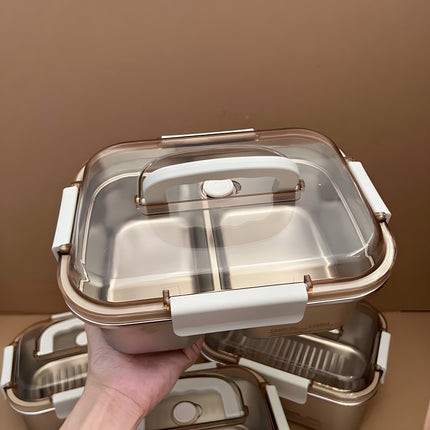 304 Stainless Steel Preservation Box Food Sealed Lunch Box for Microwave Lunch Box Large Capacity Square with Handler