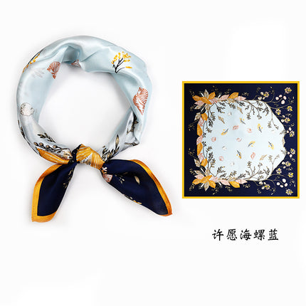 53*53cm Spring and Summer Sun Protection Neck Scarf Women's Easiest for Match Hangzhou Silk Small Square Scarf