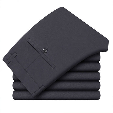 Men's Casual Trousers for Foreign Trade, Loose and Fattened, No-Iron Straight Suit, Business Elastic Trousers Wholesale