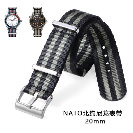 in stock NATO One Nylon Watch Strap for Omega Seahorse Speedmaster Canvas Watch Strap 20mm