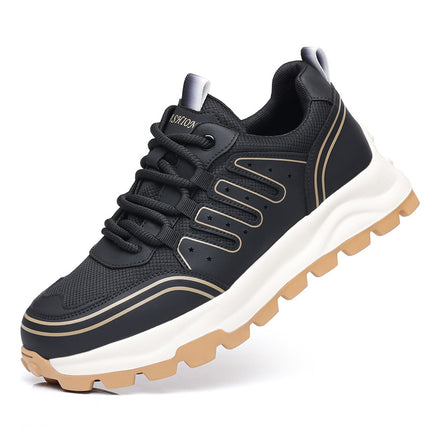 Spring sneaker Men's Mesh Breathable All-match Casual Shoes Height-increasing Fashionable Daddy Shoes Soft-soled Lightweight Running Shoes