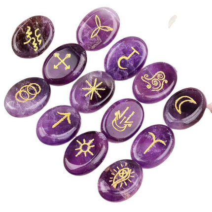 witches runes witch runes natural crystal agate semi-precious stone carvings such as nilune runes