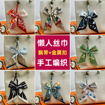 High-grade Handbag Handle Ribbon Bag Handle Handle Accessories Silk Scarf Handbag Tie Bag with Decorative Ribbon Pendant