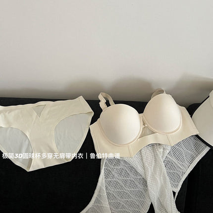 Cross-border neck lingerie women's 2024 new explosion small chest gathered to show the big autumn and winter seamless breast sexy bra