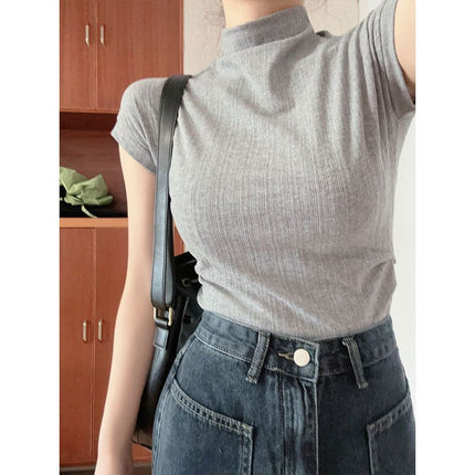 Blue-Gray Elegant Slimming High-Waisted Jeans 2025 Wide-Leg Petite Drape Floor-Length Pants Personality High Street Women