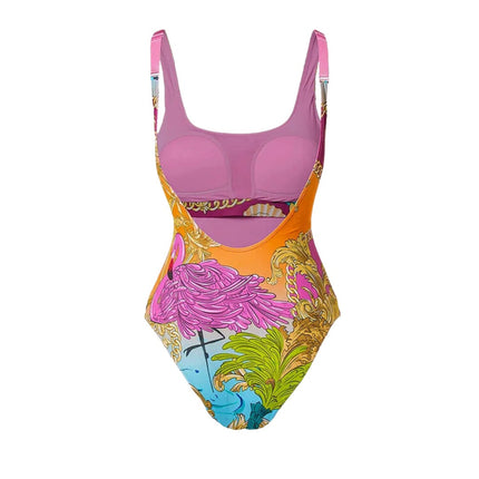 2024 European and American Swimwear New Cartoon Printed Contrast Color Swimsuit suit Women's Cross-border Explosions 25134