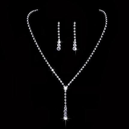 Factory Direct Approval Fashion Wedding Wedding Photography Accessories Earrings Necklace Bracelet Set Combination Multiple Choice