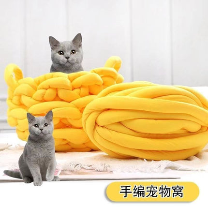 Icelandic Yarn Ball Hand-Knitted Blanket Cushion Cat Bed Pillow Fence Yarn Ball Fine-Spun Plush