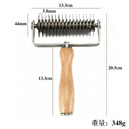 in stock Pizza Mesh Knife Pizza Tools Baking Tools Stainless Steel Wooden Handle Pizza Roller Knife Snack Hob