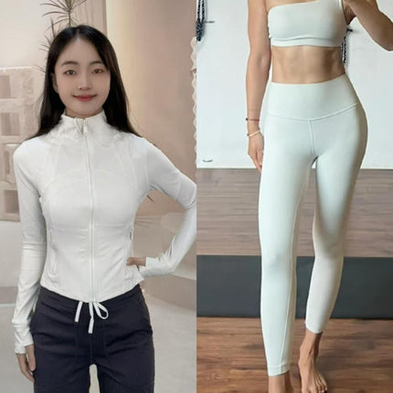 New Gold Label Stand-Up Collar Short Jacket Suit Sports Yoga Wear Slimming Sports Jacket Women's Lulu Swai