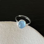 Aquamarine crystal ring