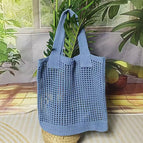 Hollow shoulder bag blue