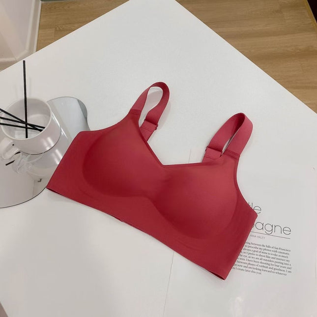 Large Shoulder Strap Latex Jelly New Style Anti-Sagging Small Chest Gathering and Shaping Large Size Lifting Bra
