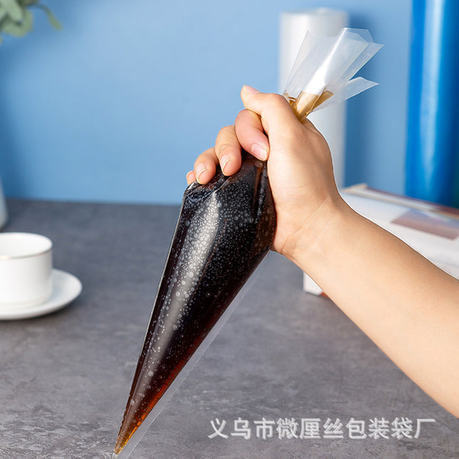 Explosion-Proof High-Pressure Disposable Piping Bag Thickeneded Transparent Spot Plastic Ldpe Environmentally Friendly Triangle Bag 50 Pieces Small Size
