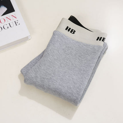 Yiwu winter fleece-lined thick pants women wear HB letters waist leggings warm slim leggings wholesale