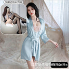 Lake blue suit + black edge stockings / M( 35-47.5kg )
