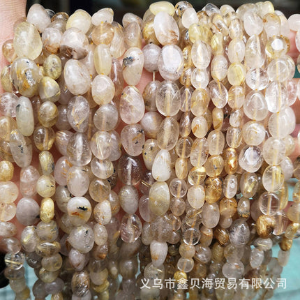 8-10mm natural stone loose beads amethyst agate straight hole gravel diy jewelry accessories amorphous beads