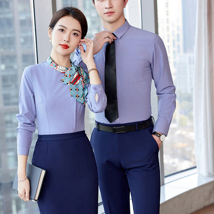 White Shirt Women's Business Wear New Jewelry Shop Beauty Salon Stewardess Uniform Work Clothes Non-ironing White Shirt