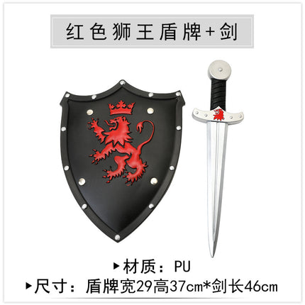 Ancient Roman Samurai Props Medieval Helmet Plastic Weapon Props Greek PU Sword Dagger Shield Knife