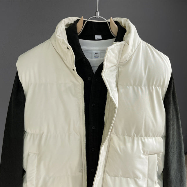 2024 Autumn and Winter New Men's Vest Loose Casual All-match Vest Warm Walls Cotton-padded Clothes Cotton-padded Coat Trendy