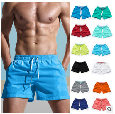 Cross-border Men's Beach Pants Plain Three-point Loose Swimming Shorts Fitness Sports Shorts Cross-border Foreign Trade Leisure Shorts