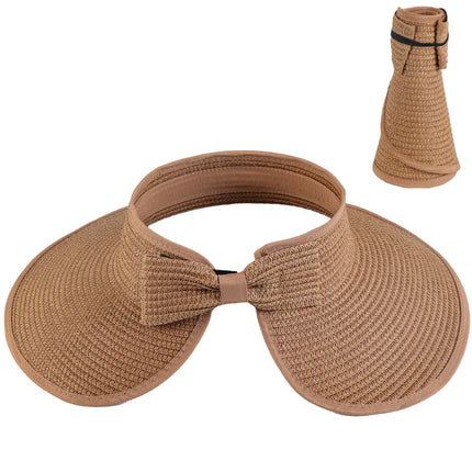 Summer Hat Women's Empty Top Hat No-Top Sun Hat Korean Foldable Sun Hat Straw Hat Big Rim Sunscreen Hat