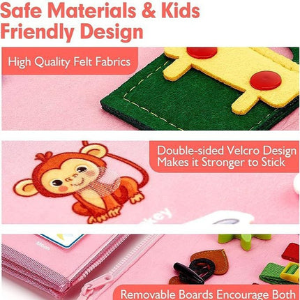 Three-Dimensional Early Education Children's Felt Book Unicorn Three-Layer Kindergarten Zipper Toy Quiet Book Wholesale Silent Toy