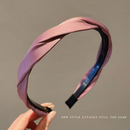 Handmade Cute Braided Cross Headband for Washing Face, Non-Slip Hairband for Holding Hair, Women's Hair Accessory Headband