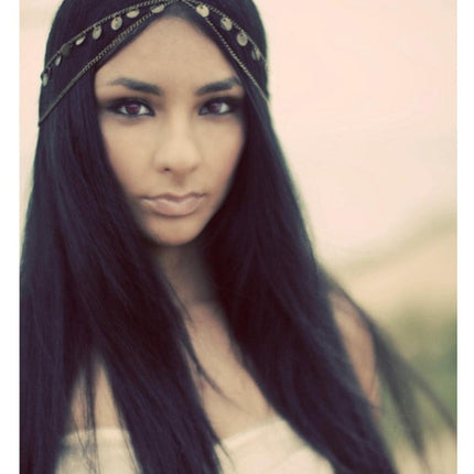 European and American new bohemian wafer layered hair chain female wedding jewelry multi-layer personalized Gypsy sequined head chain