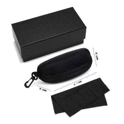 Black and White Iron Box V Glasses Case Imitation Cowhide Metal Sunglasses Case Flip-top Anti-stress Sunglasses Storage Glasses Case