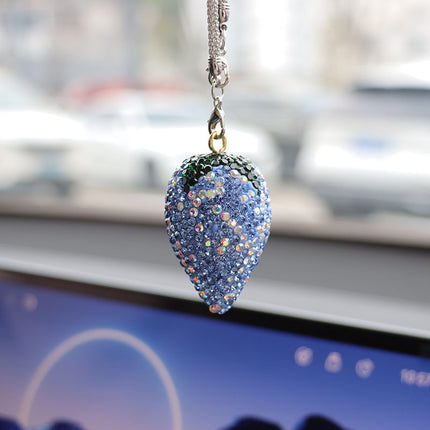 Ai Cheng Cross-Border Cherry Strawberry Car Interior Rhinestone Pendant Car Decoration Supplies Car Supplies Pendant