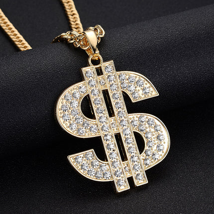 Europe and the United States explosions temperament personality dollar zircon pendant tide cool ins Wind high quality net red pendant a generation of hair