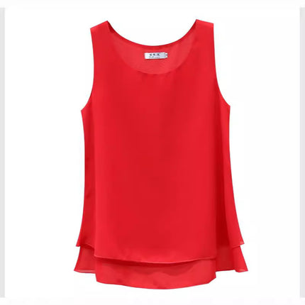 Chiffon Inner Double Small Camisole Black Sleeveless Top Base Shirt Women's Outer Wear Inner Wear Loose Chiffon Shirt