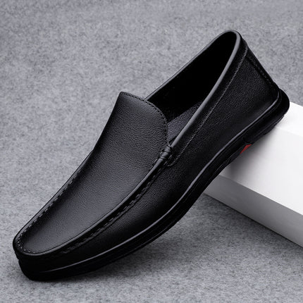 Live Broadcast Explosions Doug Shoes Men's Genuine Leather Cowhide Cross-border High-end Casual Dad Shoes Middle-aged Slip-on Loafers Men