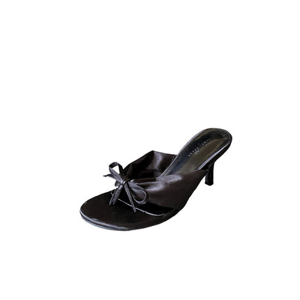 2025 European and American Summer New Fashion Stiletto High Heels, Slim and Sexy Open-Toed Women's Slippers