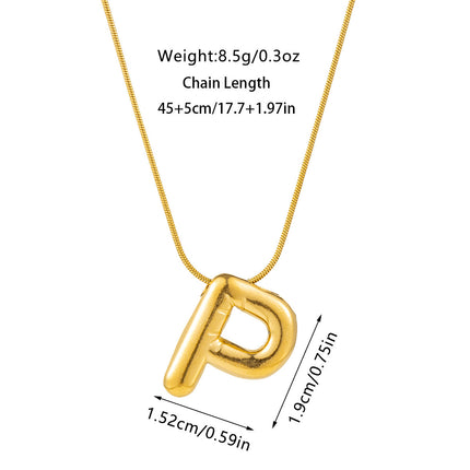 Cross-border fashion sense Europe and the United States 26 English letter pendant smooth bubble letter necklace women wholesale
