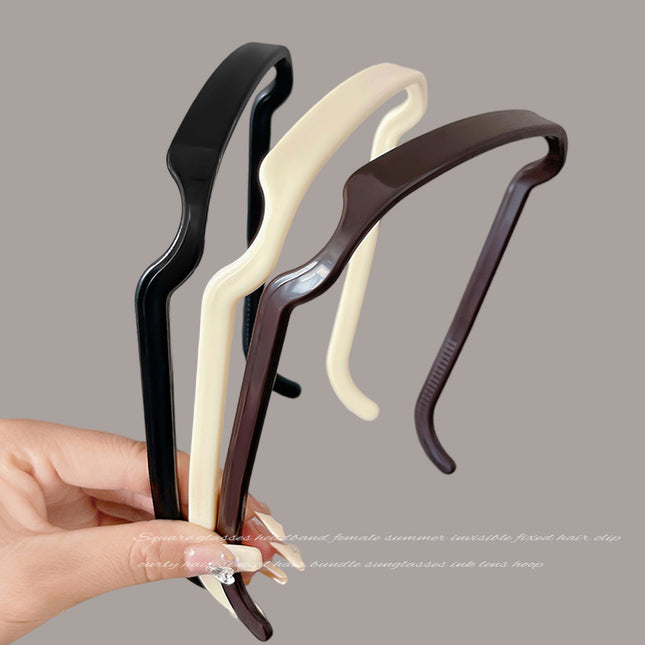 2023 New Women's Summer Headband for Washing Face, High Crown Square Sunglasses Headband Hair Accessory