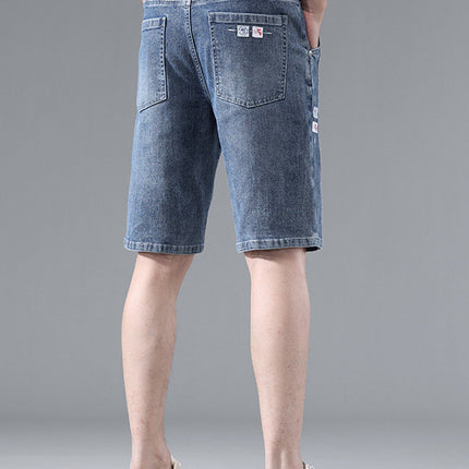 Fashionable and Cool Denim Shorts for Men in Summer New Versatile Straight Casual Trendy Brand Design Five-Quarter Pants for Men