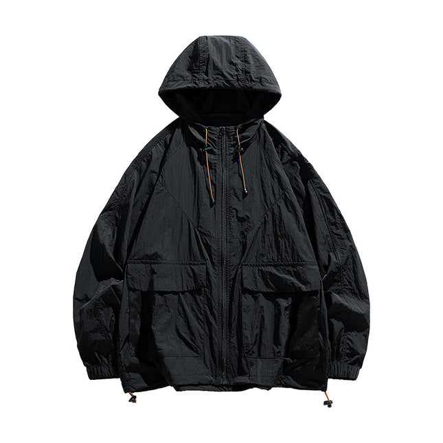 Outdoor Sunscreen Skin Clothing for Men and Women Thin Ice Silk Nylon Loose Hooded Sunscreen Clothing UV Protection UPF50