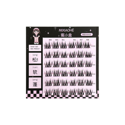Honey Small Box Small Flowers Glue-Free False Eyelashes Mirror-Free Natural Thick Comic Mirror-Free Barbie Daily Mixed-Blood False Eyelashes