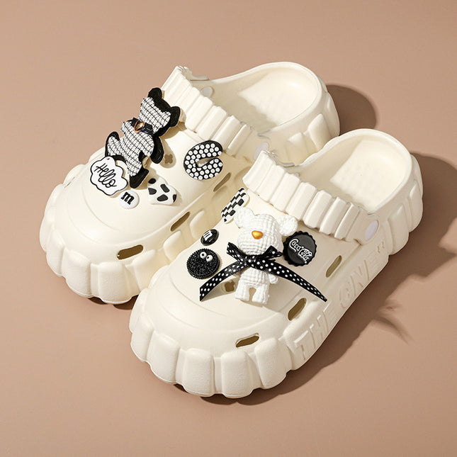 Nurse Hole Shoes Women's Summer Outer Wear EVA Fashionable Non-Slip Platform Sandals Soft Beach Shoes Baotou Slippers