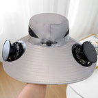 Fisherman hat solar-light gray with steel wire