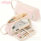 Twill triangle pencil bag [pink]